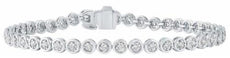 1.0CT DIAMOND 14KT WHITE GOLD CLASSIC ROUND BEZEL ETERNITY LOVE TENNIS BRACELET