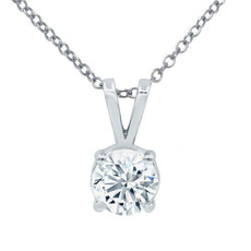 .50CT DIAMOND 18KT WHITE GOLD ROUND 4 PRONG BRILLIANT SOLITAIRE FLOATING PENDANT