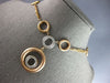 ESTATE .32CT DIAMOND 14KT TRI COLOR GOLD 3D MULTI CIRCULAR LARIAT LOVE NECKLACE
