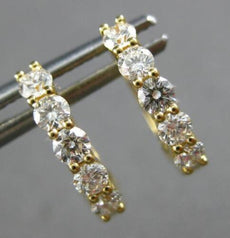 ESTATE .62CT DIAMOND 18KT YELLOW GOLD ROUND 5 STONE SHARED PRONG HUGGIE EARRINGS