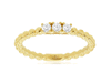 .16CT DIAMOND 14K YELLOW GOLD ROUND 3 STONE BEADED PAST PRESENT FUTURE LOVE RING