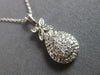 .29CT DIAMOND 14KT WHITE GOLD CLASSIC CLUSTER TEAR DROP FLOWER FLOATING PENDANT