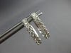 ESTATE .84CT DIAMOND 14KT WHITE GOLD CLASSIC ROUND OVAL HUGGIE HANGING EARRINGS