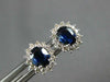 .96CT DIAMOND & AAA SAPPHIRE 14KT WHITE GOLD OVAL AND ROUND FLOWER STUD EARRINGS