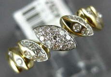 ESTATE .19CT DIAMOND 14KT YELLOW GOLD 3D MULTI LEAF GRADUATING FUN RING