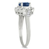 .95CT DIAMOND & AAA SAPPHIRE 14KT WHITE GOLD OVAL & ROUND FLOWER ENGAGEMENT RING