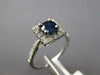 1.04CT DIAMOND & AAA SAPPHIRE 14KT WHITE GOLD 3D ROUND SQUARE HALO PROMISE RING