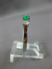 .62CT DIAMOND & AAA EMERALD 14KT WHITE GOLD ROUND 3 STONE ENGAGEMENT RING #27343