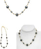 ESTATE AAA TAHITIAN 18KT 2 TONE GOLD 3D CLASSIC BY THE YARD FUN LOVE NECKLACE