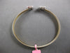 WIDE 2.94CT DIAMOND 18KT TRI COLOR GOLD ROUND & BAGUETTE CLUSTER BANGLE BRACELET