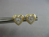 .22CT DIAMOND 14KT YELLOW GOLD 3D CLUSTER HEART SHAPE FILIGREE MILGRAIN EARRINGS