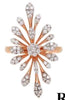 ESTATE LARGE .67CT DIAMOND 14KT ROSE GOLD 3D CLASSIC MULTI LEAF FLOWER FUN RING
