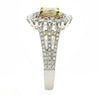LARGE 2.71CT WHITE PINK FANCY YELLOW DIAMOND 18KT TRI COLOR GOLD ENGAGEMENT RING