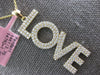 LARGE 1.06CT DIAMOND 14KT YELLOW GOLD 3D CLASSIC VERTICAL LOVE FLOATING PENDANT