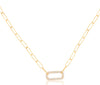 ESTATE .26CT DIAMOND 14K YELLOW GOLD CLASSIC PAVE RECTANGULAR LINK LOVE NECKLACE