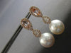 2.94CT WHITE & CANARY DIAMOND AAA MORGANITE & AAA PEARL 18KT ROSE GOLD EARRINGS