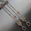 1.32CT DIAMOND 14K WHITE GOLD ROUND & BAGUETTE MULTI SQUARE FUN HANGING EARRINGS