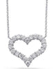 ESTATE 1.02CT DIAMOND 14KT WHITE GOLD 3D CLASSIC ROUND OPEN HEART LOVE NECKLACE