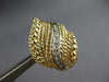 ESTATE LARGE .45CT DIAMOND 14K 2 TONE GOLD FILIGREE LEAF CLIP ON EARRINGS #27698