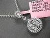 .52CT DIAMOND 14KT WHITE GOLD 3D ROUND & BAGUETTE CLUSTER HALO FLOATING PENDANT