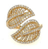ESTATE LARGE 1.10CT DIAMOND 18KT WHITE GOLD 3D DOUBLE LEAF CRISS CROSS LOVE RING