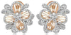LARGE .95CT DIAMOND 14KT WHITE & ROSE GOLD FLOWER FUN CLIP ON HANGING EARRINGS