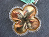 ESTATE LARGE .90CT DIAMOND 18KT ROSE GOLD 3D 4 LEAF CLOVER FLOWER LOVE NECKLACE