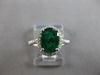 2.05CT DIAMOND & AAA EMERALD 14K WHITE GOLD 3D OVAL & ROUND HALO ENGAGEMENT RING