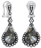 LARGE 5.48CT WHITE & SLICE DIAMOND 18KT WHITE GOLD 3D TEAR DROP HANGING EARRINGS