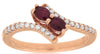 .60CT DIAMOND & AAA RUBY 14KT ROSE GOLD OVAL & ROUND CRISS CROSS LOVE RING