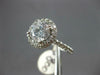 ESTATE LARGE 2.0CT CUBIZ ZIRCONIA 14KT WHITE GOLD 3D ROUND HALO ENGAGEMENT RING