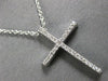 ESTATE .36CT DIAMOND 14KT WHITE GOLD 3D CLASSIC ROUND CROSS FLOATING PENDANT