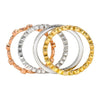 LARGE 1.03CT DIAMOND 18KT TRI COLOR GOLD 3D MULTI ROW STACKABLE ANNIVERSARY RING
