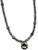 ESTATE 52.79CT BLACK DIAMOND 14K WHITE GOLD 3D CLASSIC TEAR DROP TENNIS NECKLACE