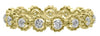 ESTATE .53CT DIAMOND 18KT YELLOW GOLD 3D ROUND MULTI FLOWER BEADED ETERNITY RING