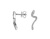 ESTATE .20CT DIAMOND 14KT WHITE GOLD 3D CLASSIC ZIG ZAG SWIRL HANGING EARRINGS