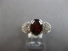 1.90CT DIAMOND & AAA GARNET 14KT WHITE GOLD 3D OVAL & ROUND SEMI BEZEL LOVE RING
