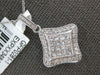 LARGE 1.10CT DIAMOND 18KT WHITE GOLD INVISIBLE SQUARE FILIGREE FLOATING PENDANT