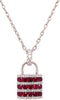 1.76CT DIAMOND & AAA RUBY 18KT WHITE GOLD CLASSIC FUN LOCK LOVE FLOATING PENDANT