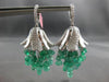 EXTRA LARGE 25.71CT DIAMOND & AAA EMERALD 18KT WHITE GOLD 3D CHANDELIER EARRINGS