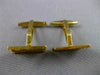 ESTATE 18KT YELLOW GOLD 3D CLASSIC RECTANGULAR DIAMOND CUT CUFF LINKS