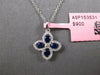 .51CT DIAMOND & AAA SAPPHIRE 14KT WHITE GOLD FOUR LEAF CLOVER FLOATING PENDANT