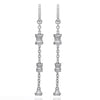 ESTATE .62CT DIAMOND & ENAMEL 18K WHITE GOLD BAMBOO BY THE YARD HANGING EARRINGS