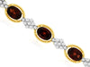 WIDE 11.33CT DIAMOND & AAA GARNET 14KT YELLOW GOLD OVAL & ROUND TENNIS BRACELET