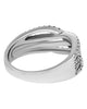 WIDE .71CT DIAMOND 18KT WHITE GOLD 3D MULTI ROW CRISS CROSS INFINITY LOVE RING