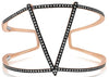 EXTRA LARGE .85CT CHOCOLATE FANCY DIAMOND 14KT ROSE GOLD V SHAPE BANGLE BRACELET