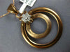 ESTATE .19CT DIAMOND 18KT ROSE GOLD 3D MATTE & SHINY FLOWER CIRCULAR FUN PENDANT