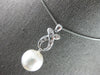LARGE .13CT DIAMOND & AAA SOUTH SEA PEARL 18K WHITE GOLD ETOILE FLOATING PENDANT