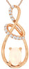 .43CT DIAMOND & AAA OPAL 14K ROSE GOLD OVAL TEAR DROP LOVE KNOT FLOATING PENDANT