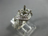 ESTATE WIDE 1.03CT DIAMOND 14KT WHITE GOLD 3D SEMI MOUNT ENGAGEMENT RING #3056